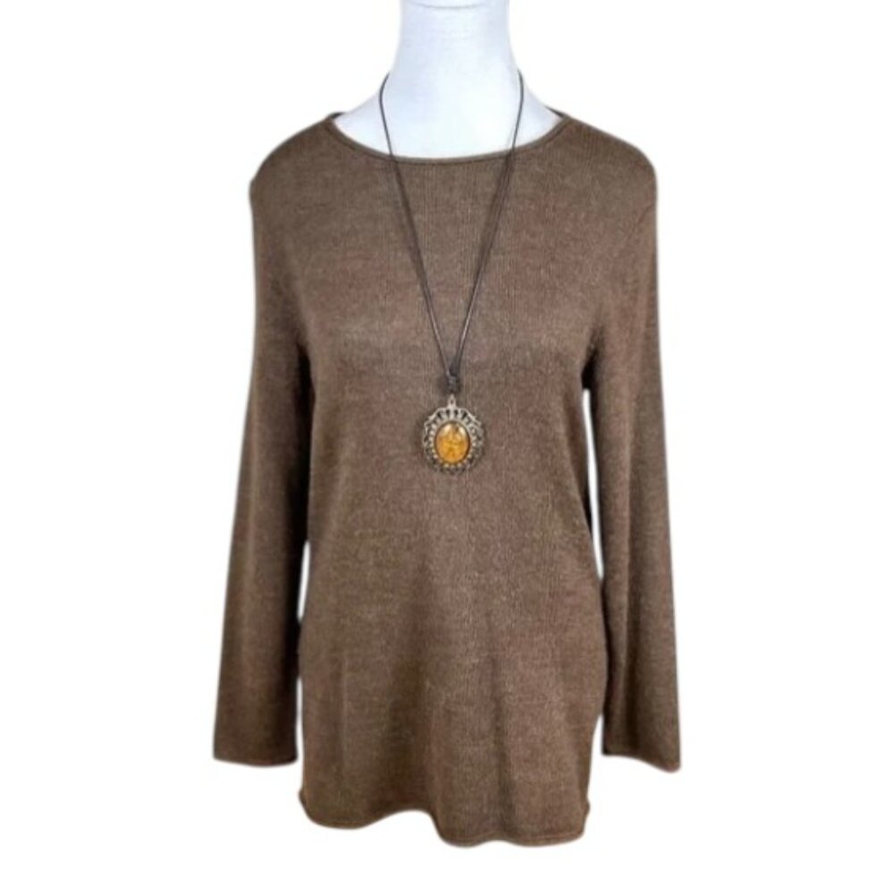 Peruvian Connection Sweater Brown Wool Alpaca (S)